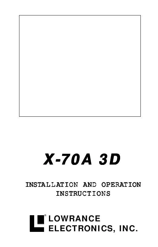 Mode d'emploi LOWRANCE X-70A 3D