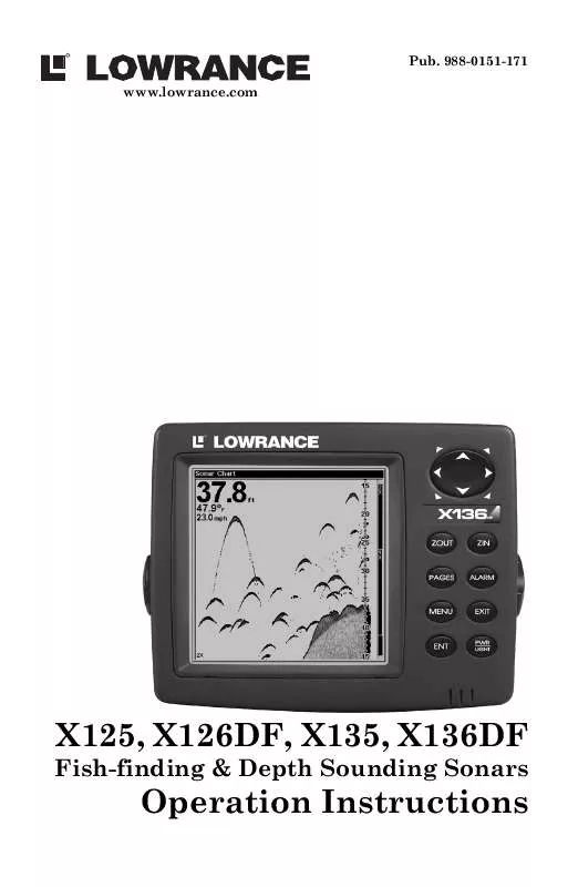Mode d'emploi LOWRANCE X125