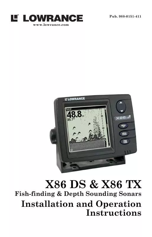 Mode d'emploi LOWRANCE X86 DS