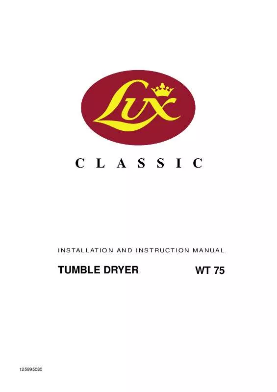 Mode d'emploi LUX WT75 CLASSIC
