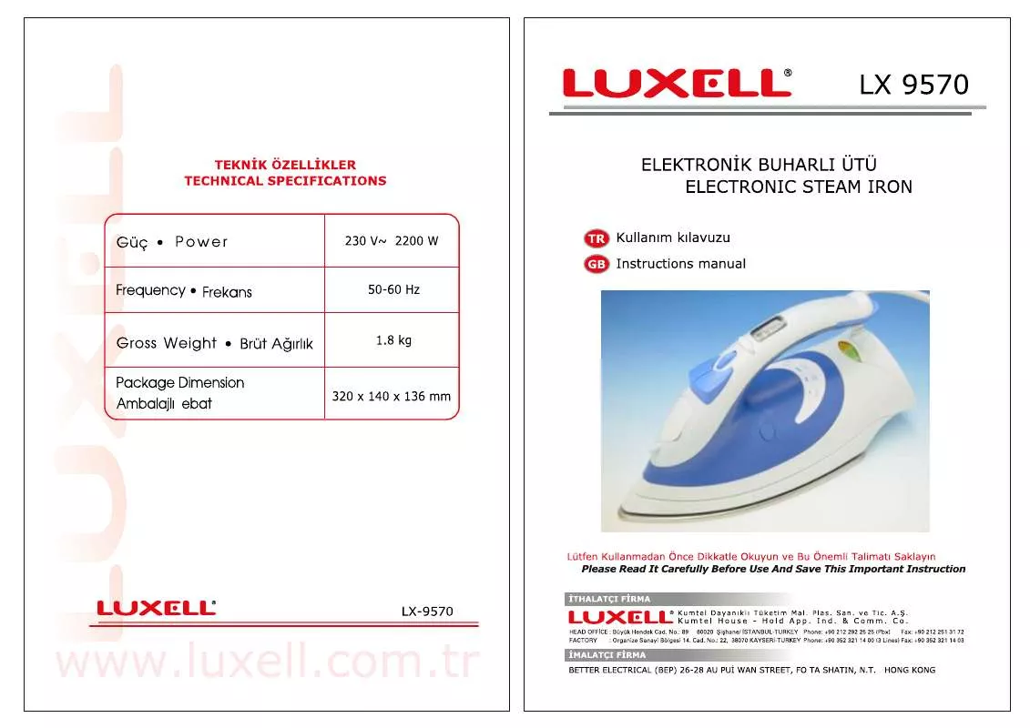 Mode d'emploi LUXELL LX 9570