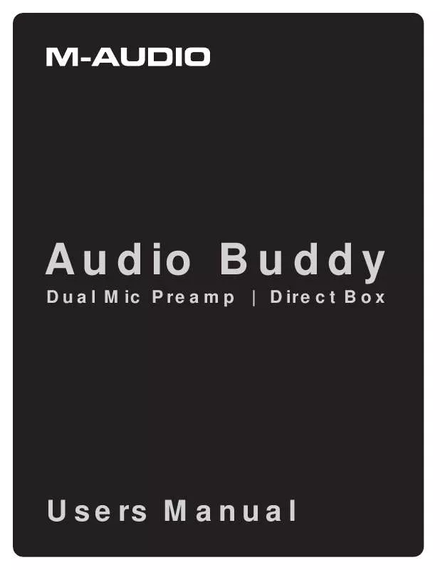 Mode d'emploi M-AUDIO AUDIO BUDDY