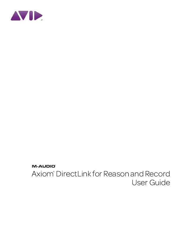 Mode d'emploi M-AUDIO AXIOM DIRECTLINK FOR REASON AND RECORD