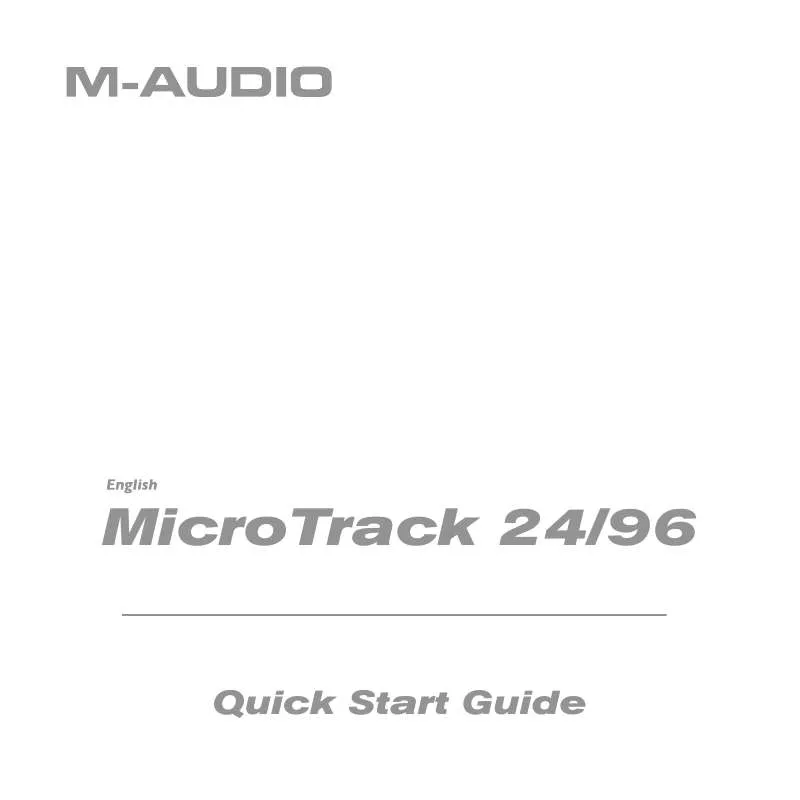 Mode d'emploi M-AUDIO MICROTRACK 24 96
