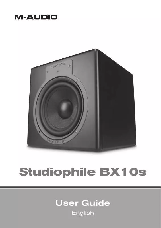 Mode d'emploi M-AUDIO STUDIOPHILE BX10S