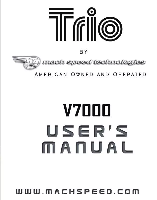 Mode d'emploi MACH SPEED TRIO V7000