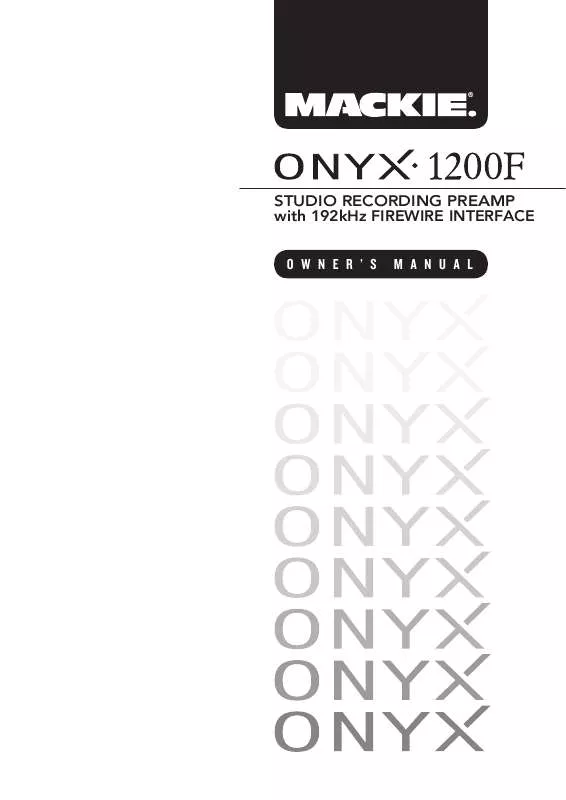 Mode d'emploi MACKIE ONYX 1200F