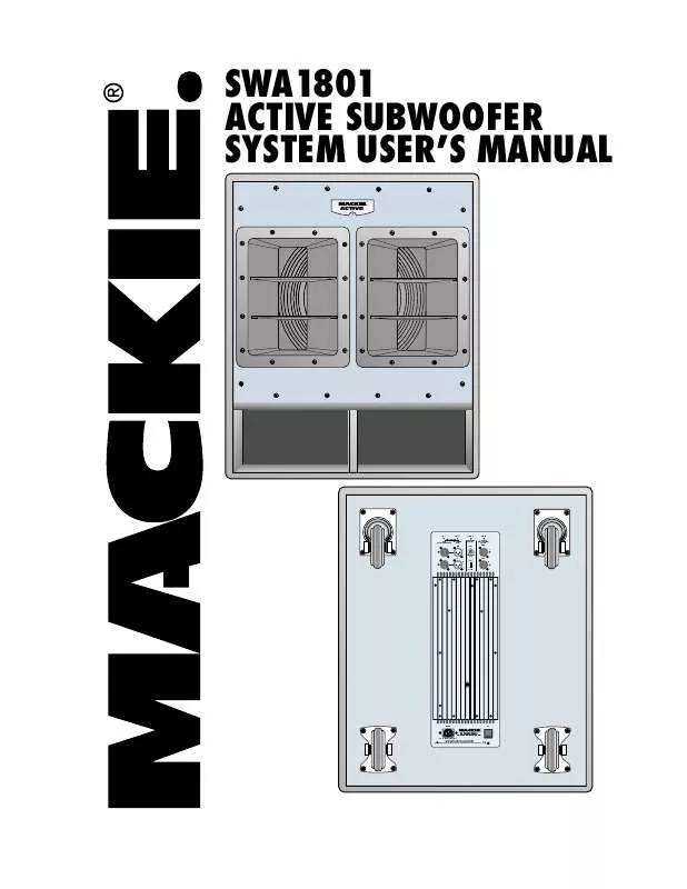 Mode d'emploi MACKIE SWA1801