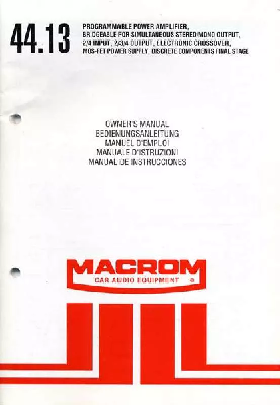 Mode d'emploi MACROM 4413