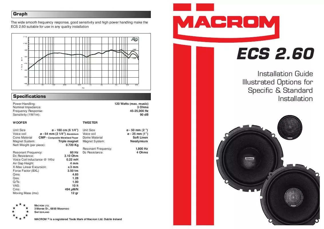 Mode d'emploi MACROM ECS260