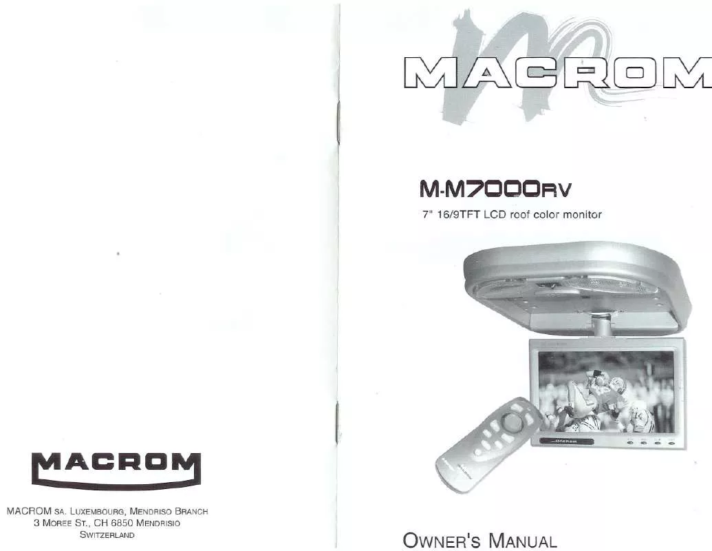 Mode d'emploi MACROM M7000RV