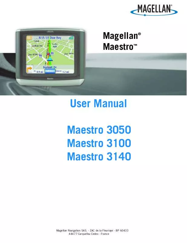 Mode d'emploi MAGELLAN MAESTRO 3100