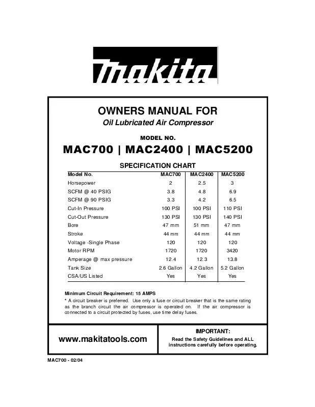 Mode d'emploi MAKITA MAC5200E
