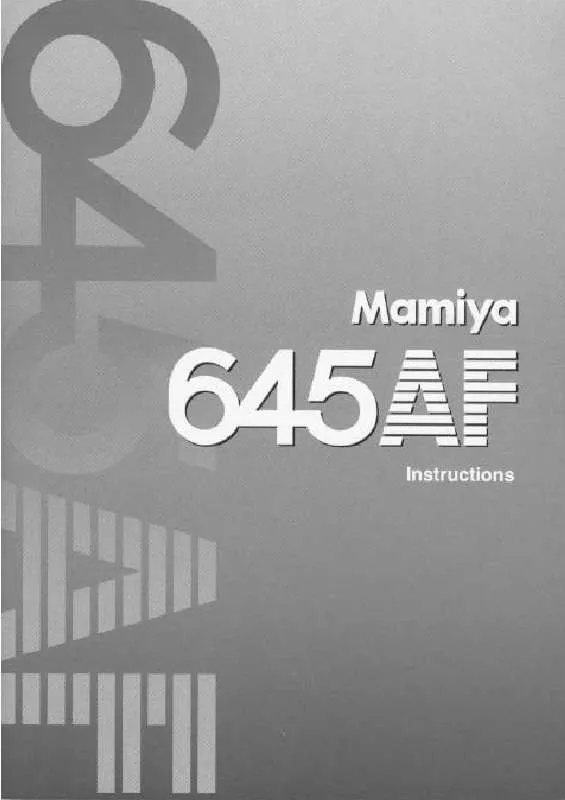 Mode d'emploi MAMIYA 645AF
