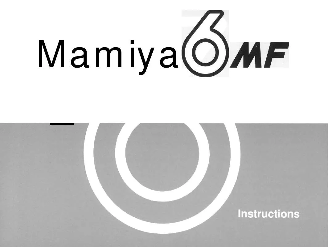 Mode d'emploi MAMIYA 6MF