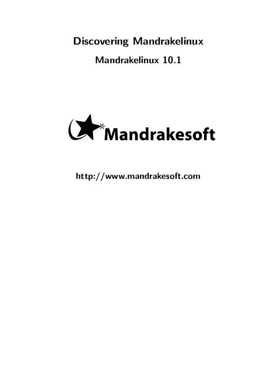Mode d'emploi MANDRAKESOFT MANDRAKELINUX 10.1