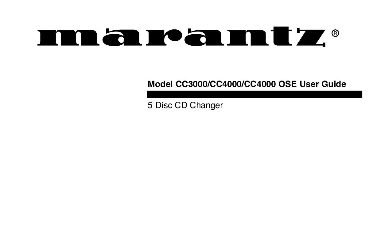 Mode d'emploi MARANTZ CC4000