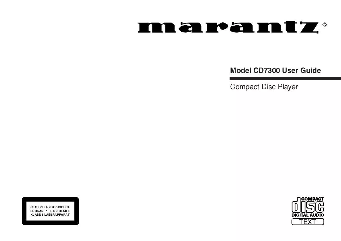 Mode d'emploi MARANTZ CD7300