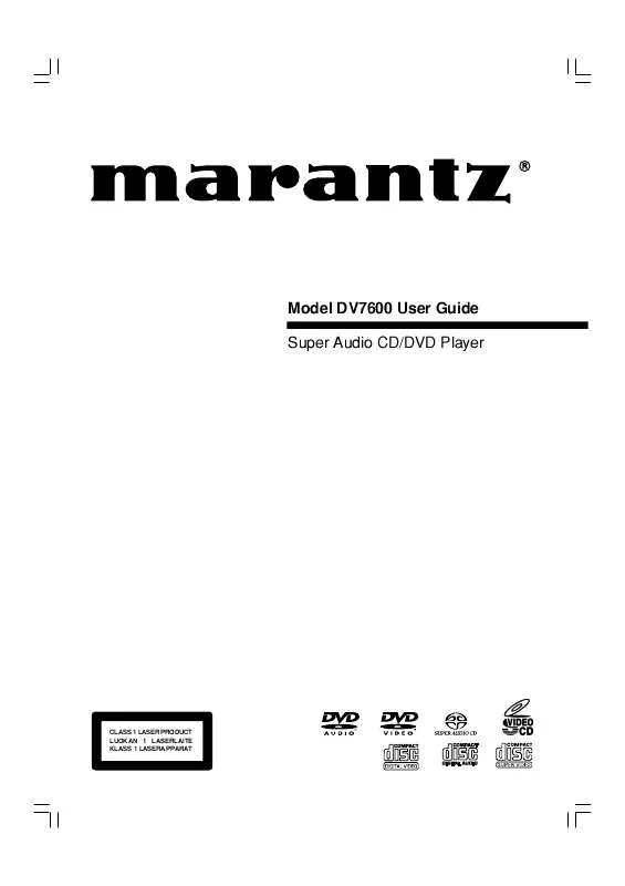 Mode d'emploi MARANTZ DV7600
