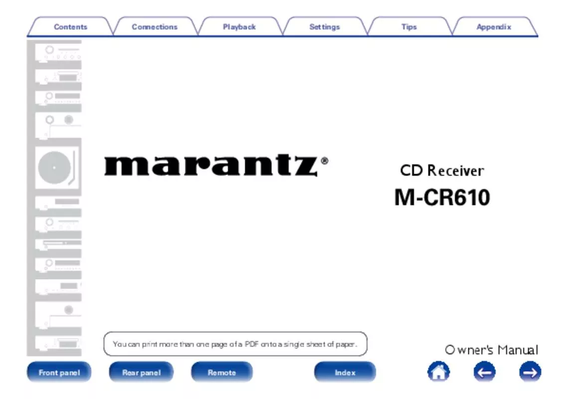Mode d'emploi MARANTZ M-CR610