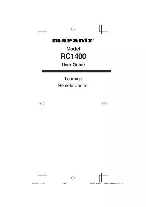 Mode d'emploi MARANTZ RC-1400