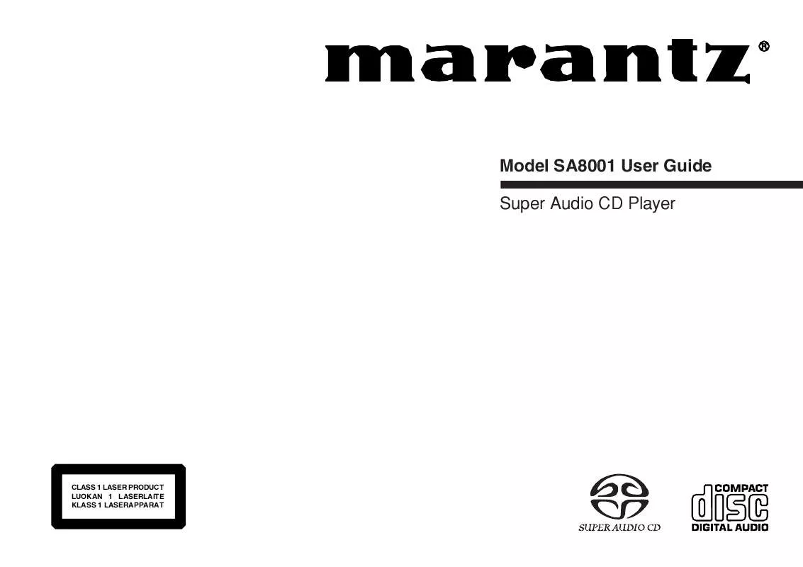 Mode d'emploi MARANTZ SA8001