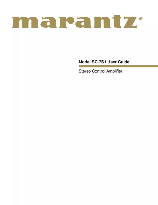 Mode d'emploi MARANTZ SC-7S1