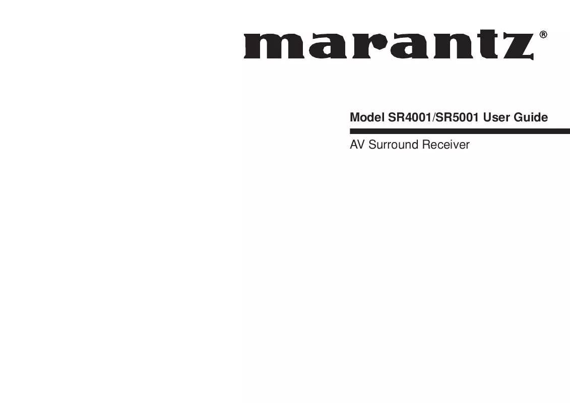 Mode d'emploi MARANTZ SR4001