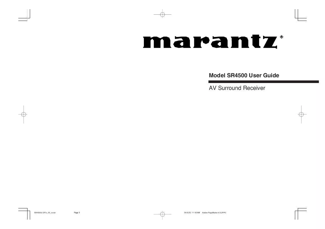 Mode d'emploi MARANTZ SR4500