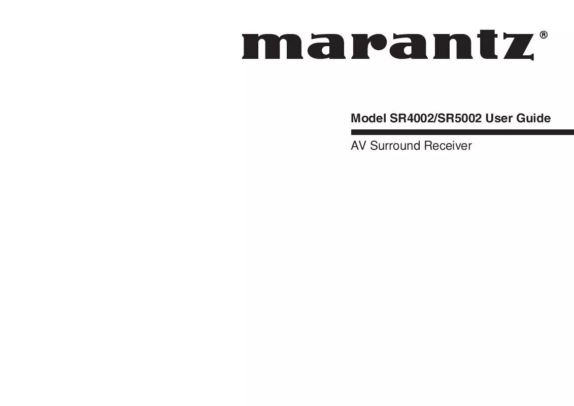 Mode d'emploi MARANTZ SR5002