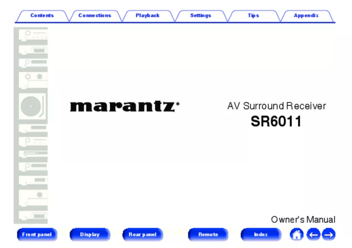 Mode d'emploi MARANTZ SR6011