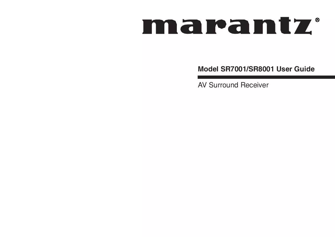 Mode d'emploi MARANTZ SR8001