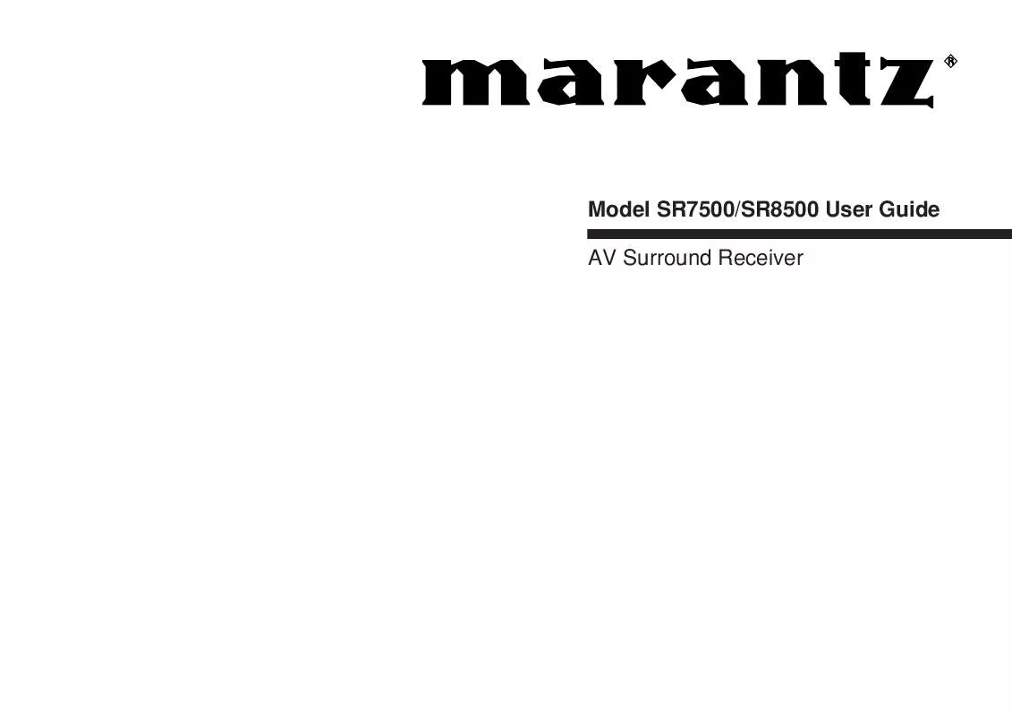 Mode d'emploi MARANTZ SR8500
