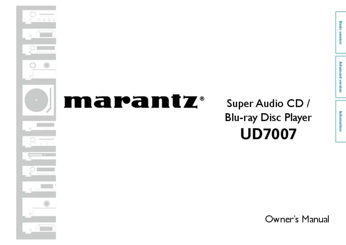 Mode d'emploi MARANTZ UD7007