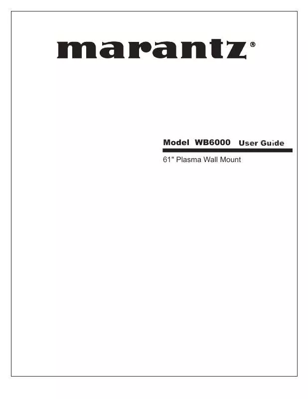 Mode d'emploi MARANTZ WB6001
