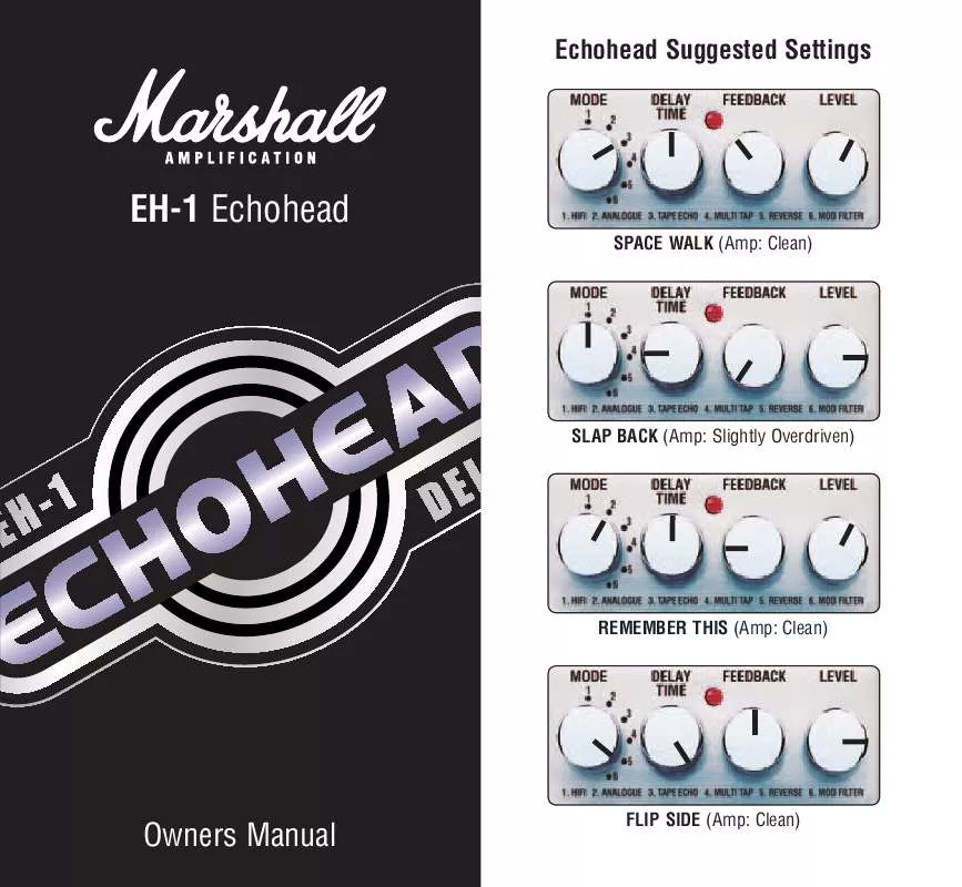 Mode d'emploi MARSHALL EFFECT PEDAL EH-1 ECHOHEAD