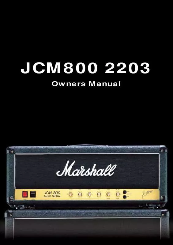 Mode d'emploi MARSHALL JCM800 2203