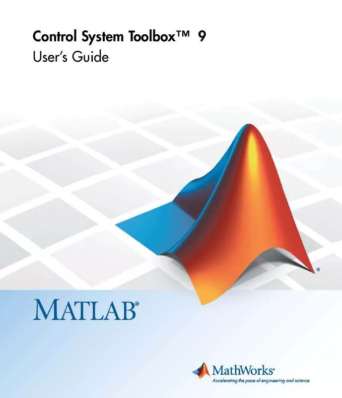 Mode d'emploi MATLAB CONTROL SYSTEM TOOLBOX 9