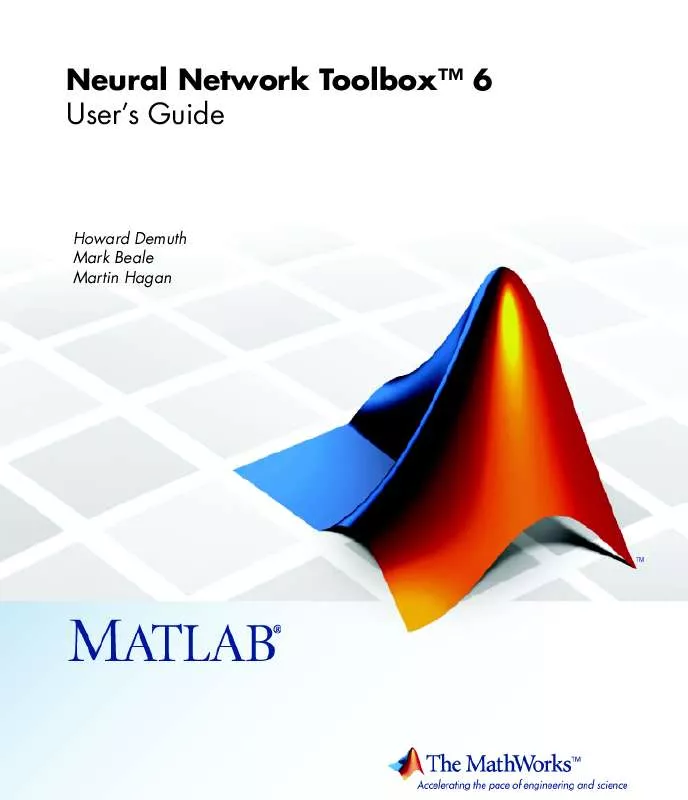 Mode d'emploi MATLAB NEURAL NETWORK TOOLBOX 6