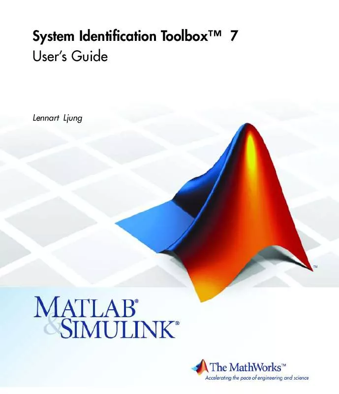 Mode d'emploi MATLAB SYSTEM IDENTIFICATION TOOLBOX 7