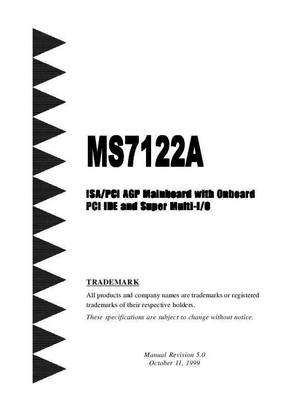 Mode d'emploi MATSONIC MS7122A