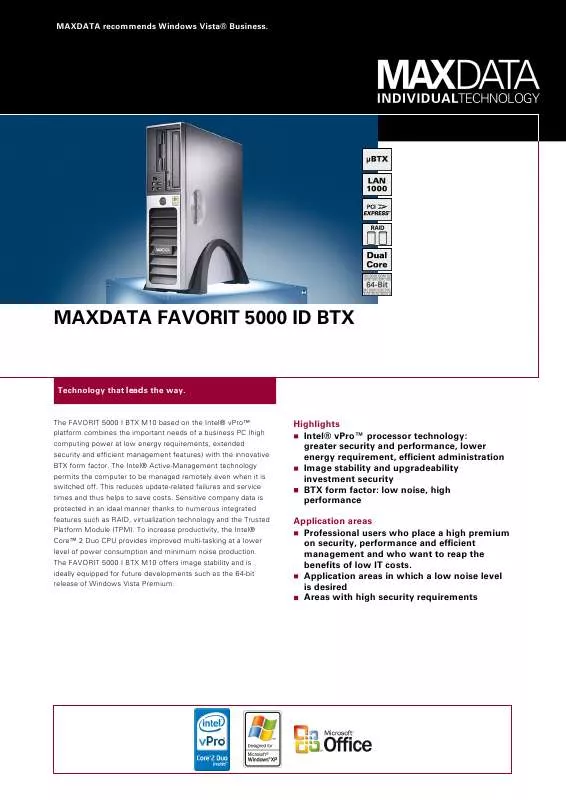 Mode d'emploi MAXDATA FAVORIT 5000 ID BTX