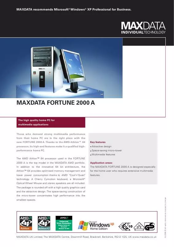 Mode d'emploi MAXDATA FORTUNE 2000 A