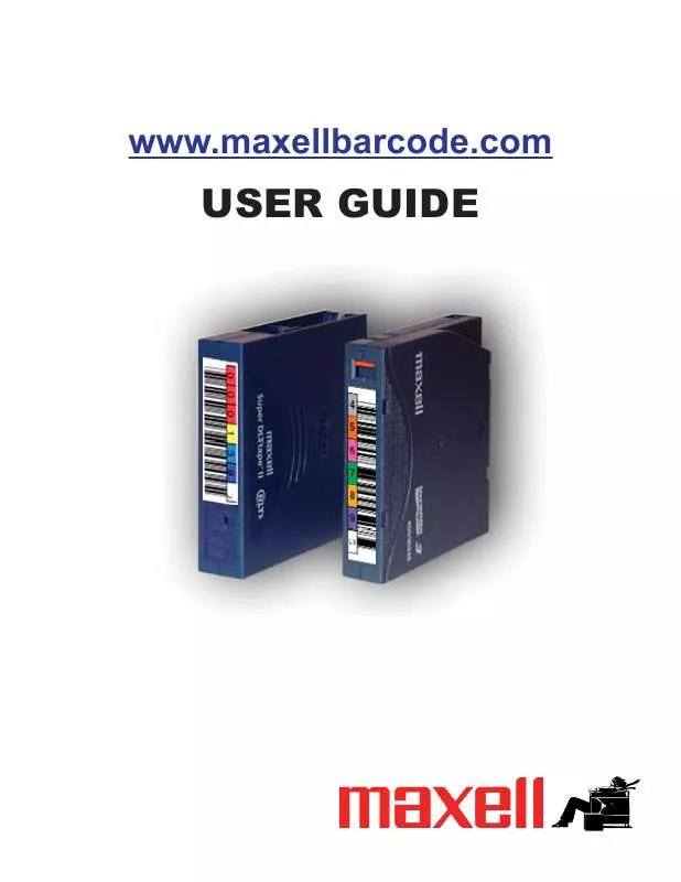 Mode d'emploi MAXELL BARCODE LABELING
