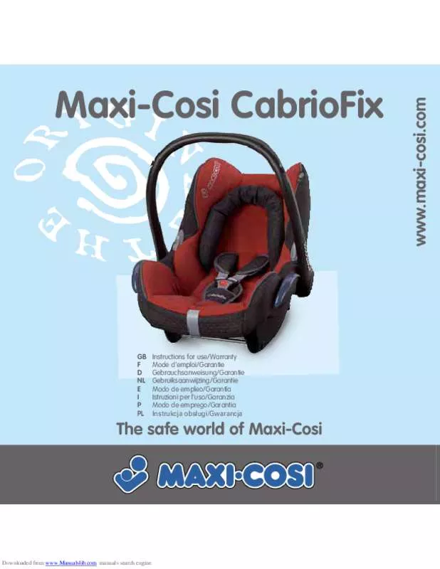 Mode d'emploi MAXI-COSI CABRIOFIX