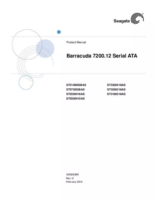 Mode d'emploi MAXTOR BARRACUDA 7200.12 SERIAL ATA