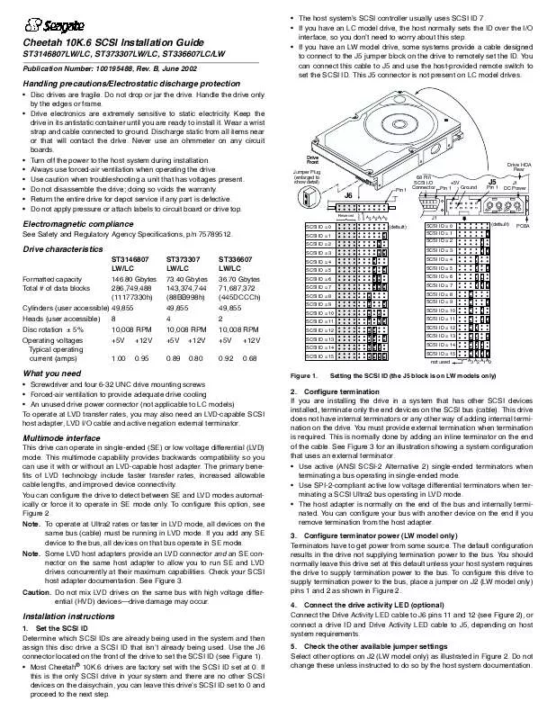 Mode d'emploi MAXTOR CHEETAH 10K.6 SCSI