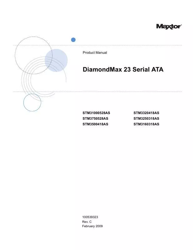 Mode d'emploi MAXTOR DIAMONDMAX 23 SERIAL ATA