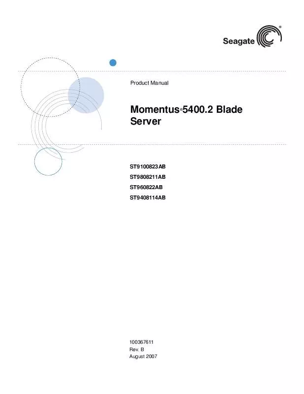 Mode d'emploi MAXTOR MOMENTUS 5400.2 BLADE SERVER