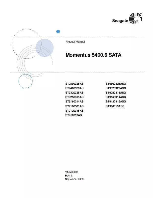 Mode d'emploi MAXTOR MOMENTUS 5400.6 SATA